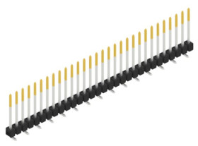 Pin header, 30 pole, pitch 2.54 mm, angled, black, SL10SMD13030S