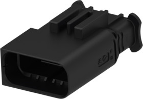 Plug, unequipped, 10 pole, straight, 2 rows, black, 1801606-1