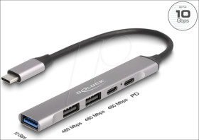 64298 USB 3.1/2.0 hub, 4 port, USB-C to 1x 3.1 A, 2x 2.0 A, 1x 2.0 C