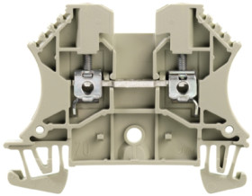 Through terminal block, screw connection, 0.5-4.0 mm², 2 pole, 24 A, 8 kV, gray, 1037720000