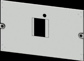 Aperture, rectangular, sheet steel, (W x H x D) 600 x 300 x 10 mm, light gray, 8PQ2030-6BA25