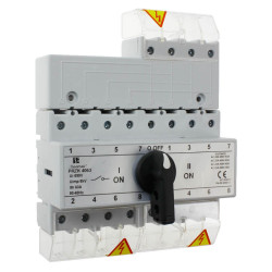 Przełącznik zasilania sieć-agregat 63A 4P PRZK 4063-W02 1-0-2 z pokrętłem Spamel