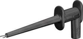 Clamp test probe, black, max. 2 mm, L 75 mm, CAT II, socket 2 mm, 65.9187-21