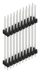 Pin header, 20 pole, pitch 2.54 mm, straight, black, SL1426520Z