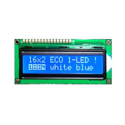 WYŚWIETLACZ LCD 1602A BIW W/B 1LED E6 CYRYLICA NIEBIESKI