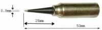 GD-1/048 Grot do lutownicy Elwik - długość całkowita 50mm, długosć końcówki L=25mm; średnica ostrza D=0.8mm