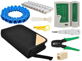 145 pcs RJ45 Cabling Toolkit - 6-in-1 Network Set - Crimping Tools, Tester