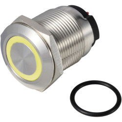 TRU COMPONENTS TC-13224200 Pushbutton Yellow 36V IP65 Momentary 1xOff/(On)