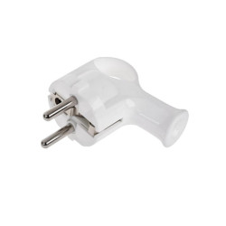 WTYCZKA SIECIOWA WT-40 KĄTOWA Z UCHEM BIAŁA 230V 16A Z UZIEMIENIEM