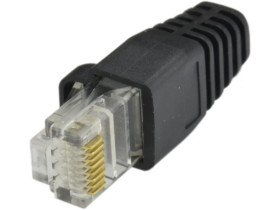 Gumowa osłonka wtyku RJ45 czarna WORECZEK 100szt.