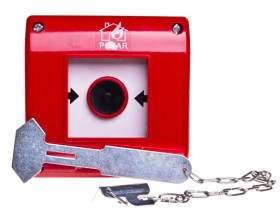 Przycisk przeciwpożarowy natynkowy 1Z czerwony z młotkiem OP1-W01-A\10-M