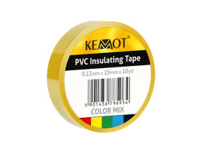 Taśma izolacyjna KEMOT 0,13x19x10Y klejąca żółta