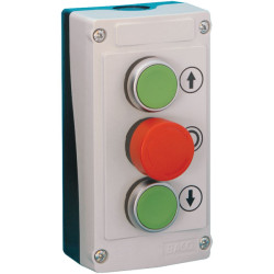 BACO LBX308830 Control Station 3 Buttons IP66 Spring Return/Maintain Chrome Ring