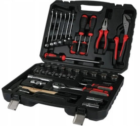 Zestaw narzędzi kluczy nasadowych 1/2 56szt młotek wkrętaki klucz Schmith
