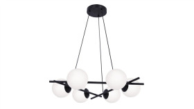 Lampa Wisząca Arton Czarna, Białe Matowe Szklane Klosze Na E27 K-4967 Kaja...