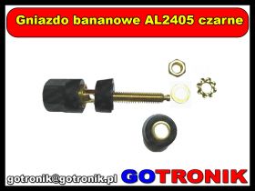 Gniazdo bananowe AL2405 czarne