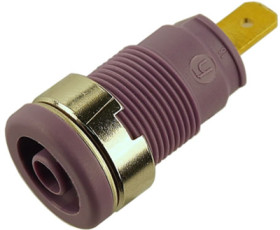 4 mm socket, flat plug connection, mounting Ø 12.2 mm, CAT III, purple, 972355109