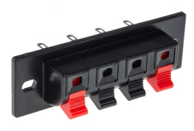 Kostka zaciskowa do głośników Żeński 4-pinowe Montaż na panelu 3A Szybkozłączne kolor Czarny