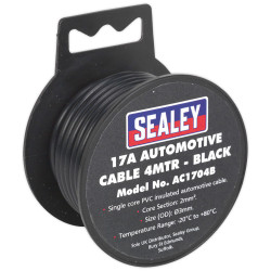 Sealey AC1704B Automotive Cable 17A 4mtr Black