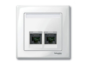 MERTEN Płytka czołowa 2 podwójna do złącza RJ45 B.P.S.M. biała MTN469919 SCHNEIDER ELECTRIC