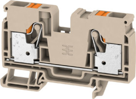 Through terminal block, push-in connection, 10 mm², 57 A, 8 kV, dark beige, 2490360000