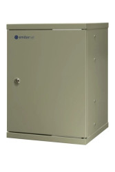 Szafa wisząca niedzielona 10 9U, drzwi blacha, 325×330x445 (szer./gł./wys. mm) RAL: szafa 7044, w komplecie półka i komplet 6