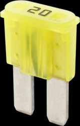 Automotive flat fuse, 20 A, 32 V, yellow, (L x W x H) 9.1 x 3.8 x 15.3 mm, FM2020