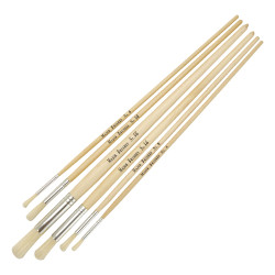 Major Brushes Long Handle Round Hog Brushes - Pack of 6