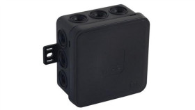 Puszka Natynkowa Pusta 12 Wlotów Viplast V5 Klik Czarna Ip54 75X75x41mm 035-05
