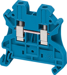 Terminal block, 2 pole, 0.2-4.0 mm², clamping points: 2, blue, screw connection, 32 A, NSYTRV42BL