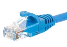 Patchcord RJ45 UTP 5e; długość 0,25m; niebieski; osłona zalewana