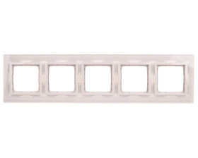 Simon 54 Nature Ramka pięciokrotna szkło BIAŁA PERŁA DRN5/70