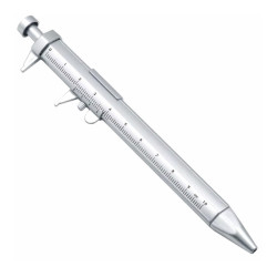 Suwmiarka długopis 0-100mm srebrna ALLOYSEED gdżet dla majsterkowicza