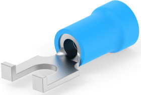 Insulated forked cable lug, 1.04-2.62 mm², AWG 16 to 14, M3.5, blue, 8-324165-1