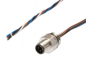 AV98C640, akcesoria, Wbudowana wtyczka, kompletna, -30-90C, M12 4pin, IP67, Przyłącze śrubowe PG9, Długość żył 0,5m