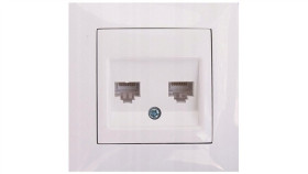 Wesa Gniazdo Komputerowe Podwójne Rj45 Białe Lc-41