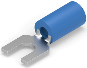 Insulated forked cable lug, 1.04-2.62 mm², AWG 16 to 14, M3.5, blue, 34165