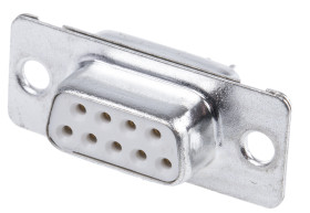 Złącze D-Sub 9-pinowe Żeński Proste Przewlekany raster 2.74mm Złoto na niklu