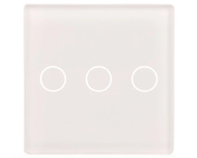 TouchMe Mały panel szklany, łącznik potrójny, biały TM532W
