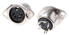 Gniazdo Din 5 -pinowe Żeński Montaż w obudowie 100 V AC