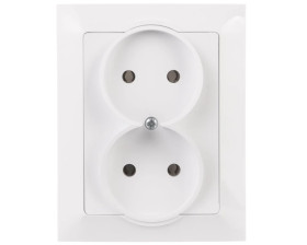 PREMIUM Gniazdo podwójne b/u białe GPt-5 Pr