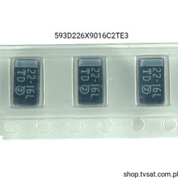 593D226X9016C2TE3 Tantalum 22uF 10V 10% SMD-C VISHAY