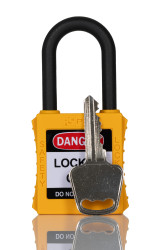 Blokada Blokada bezpieczeństwa RS PRO Żółty długość pałąka: 38mm zamki: 1