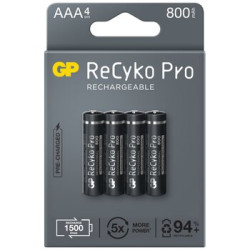 4 x akumulatorki AAA / R03 GP ReCyko Pro Ni-MH 800mAh
