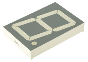 Wyświetlacz diodowy LED 7-segmentowy ze wspólną anodą 190 mcd RH DP, Czerwony 57mm Kingbright 617 nm