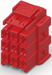 Plug housing, 9 pole, pitch 6 mm, straight, red, 6-1971876-3