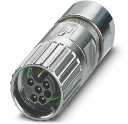 Plug, M17, 6 pole, crimp connection, screw locking, straight, 1629039