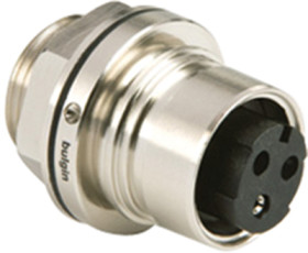 Panel socket, 3 pole, screw connection, push pull, straight, PXM6012/03S/ST