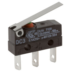 ZF DC3C-L1LC Microswitch SPDT 0.1A 250V AC, Medium Lever, Q.C., IP67