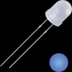 2111O168 LED, 5 mm wired, blue, 1300 mcd, 30°